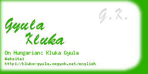 gyula kluka business card